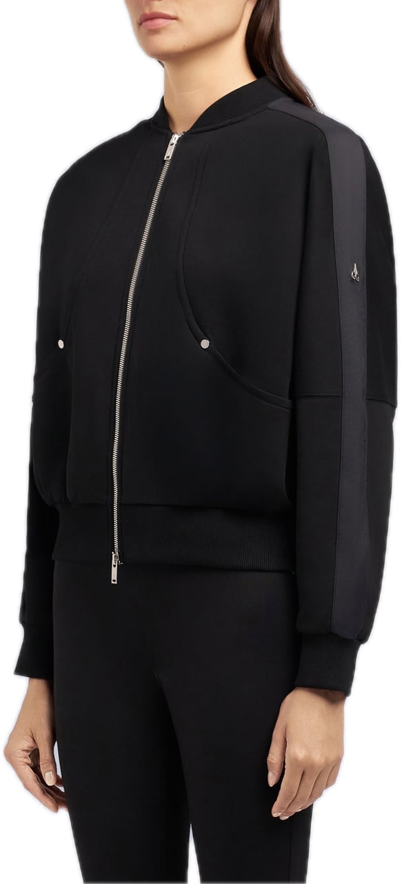 Moose Knuckles Mix Media Bomber Black Zwart