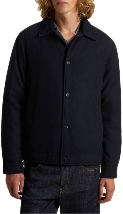 Woolrich Wool keating shirt jacket blue Blauw