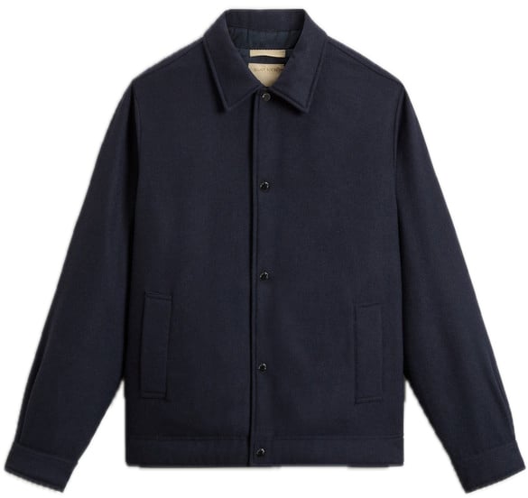 Woolrich Wool keating shirt jacket blue Blauw