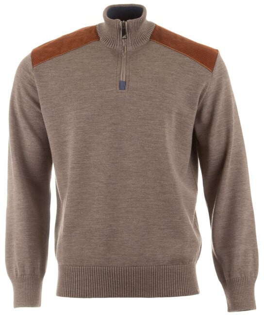 Paul & Shark Wool Half Zip Trui Driftwood Bruin