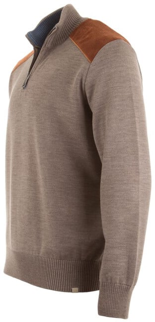 Paul & Shark Wool Half Zip Trui Driftwood Bruin