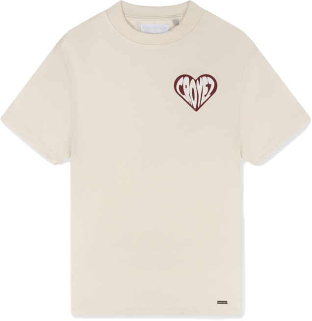Croyez Croyez Puffed Heart T-Shirt Beige