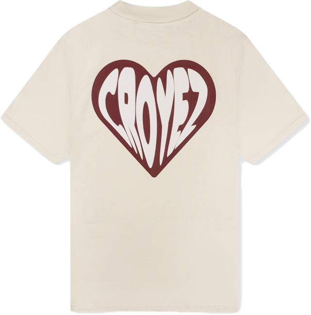 Croyez Croyez Puffed Heart T-Shirt Beige