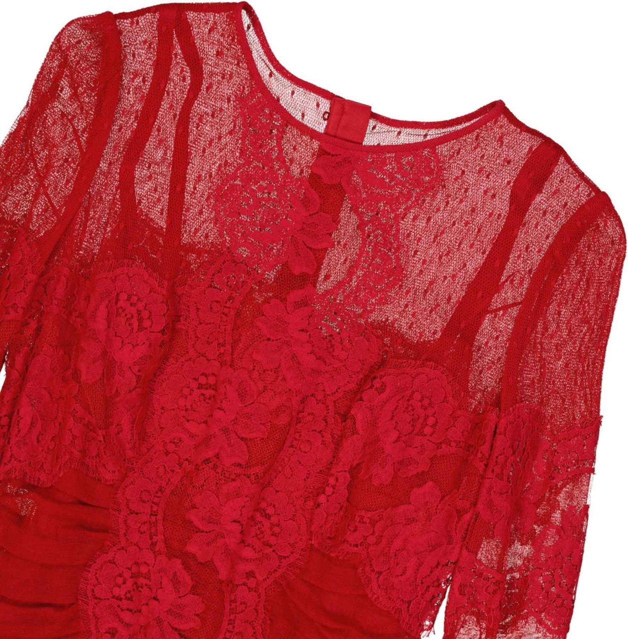 Dolce & Gabbana Dolce & Gabbana Lace Rouches Dress Rood