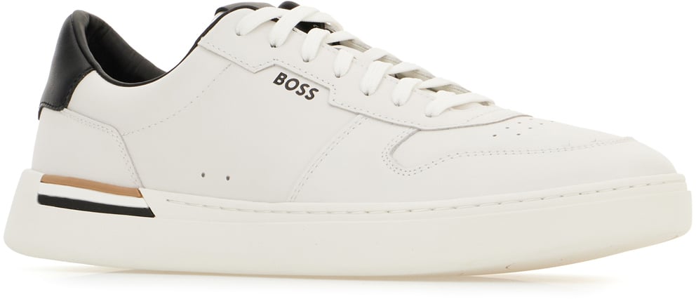 Boss Hugo Boss White leather sneakers Wit