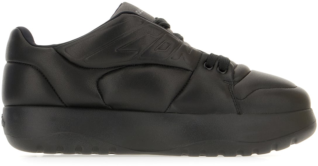 Dsquared2 Dsquared2 Black nappa leather Puffer sneakers Zwart