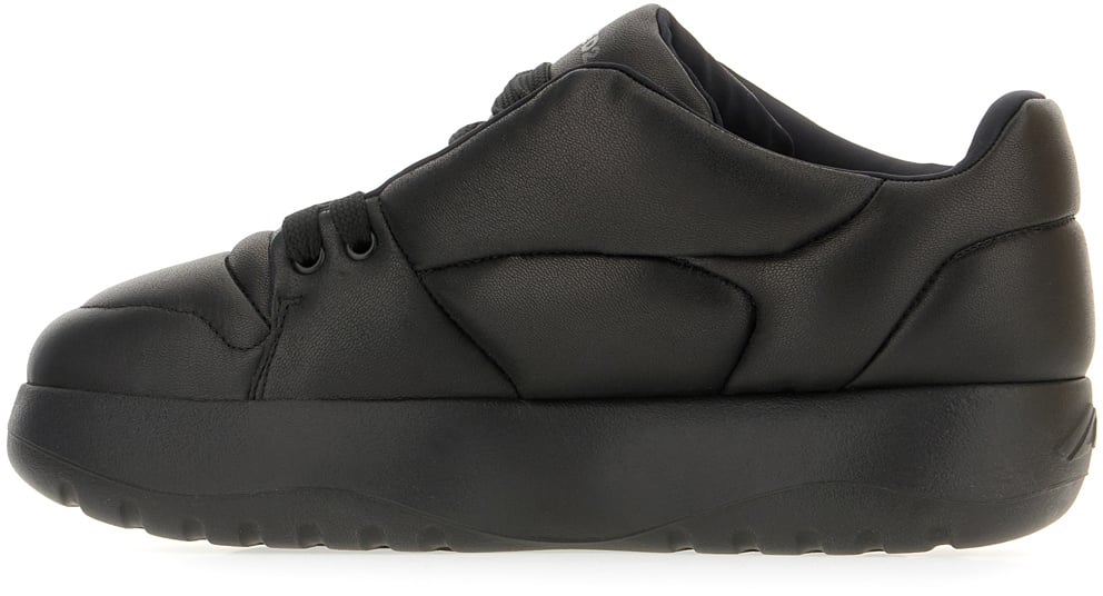 Dsquared2 Dsquared2 Black nappa leather Puffer sneakers Zwart