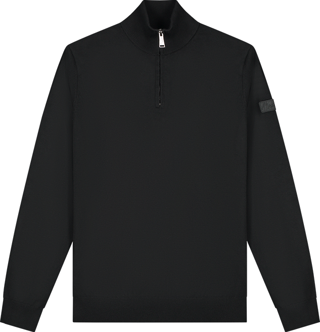 Malelions Malelions Men Knitted Quarter Zip Zwart