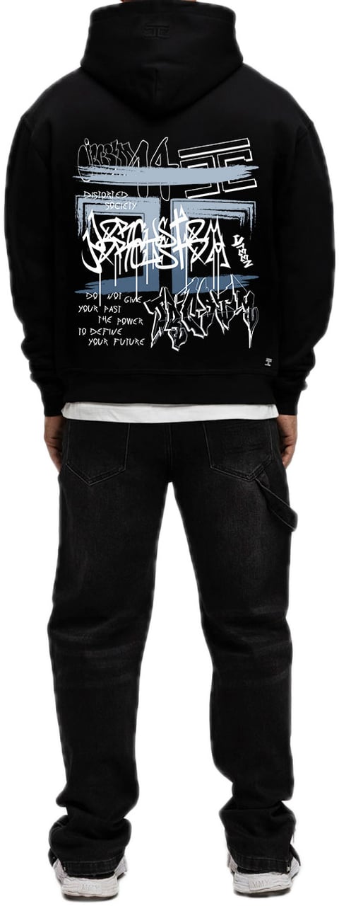 JORCUSTOM Graffiti FoS Hoodie Black Zwart