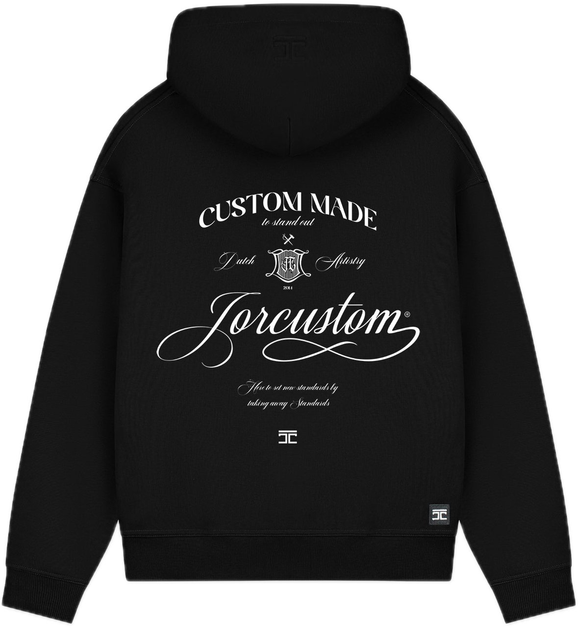 JORCUSTOM Handscript FoS Hoodie Black Zwart