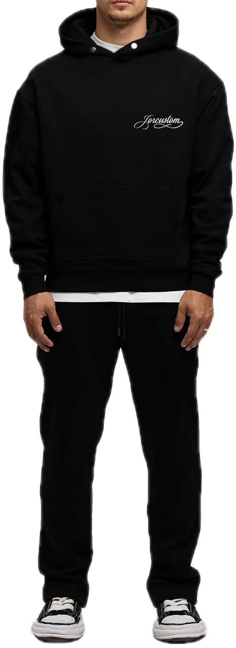 JORCUSTOM Handscript FoS Hoodie Black Zwart