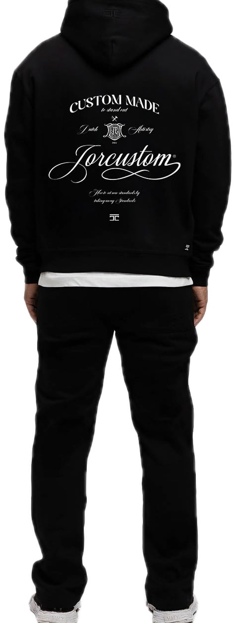 JORCUSTOM Handscript FoS Hoodie Black Zwart