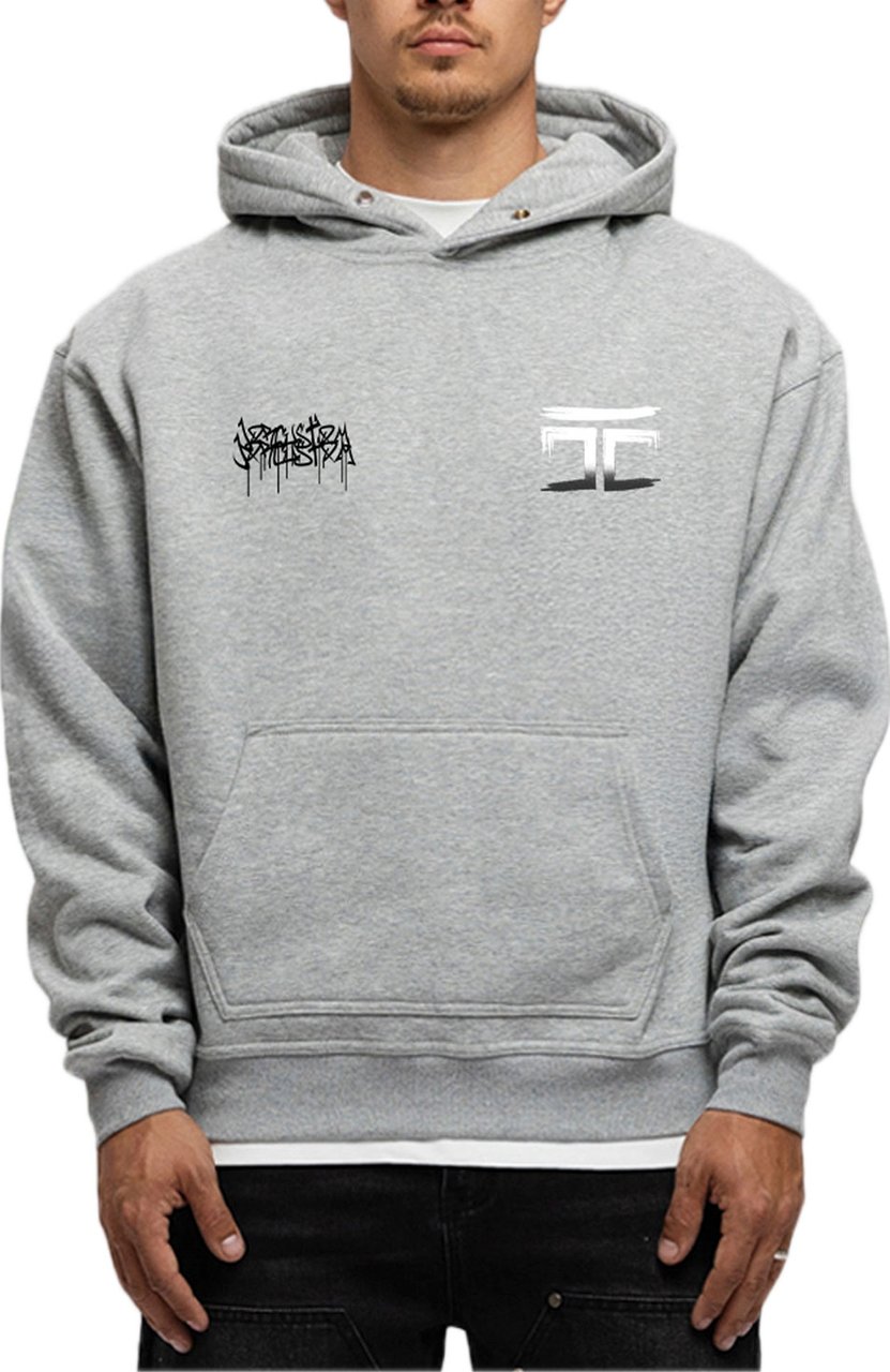 JORCUSTOM Graffiti FoS Hoodie GreyMelange Grijs