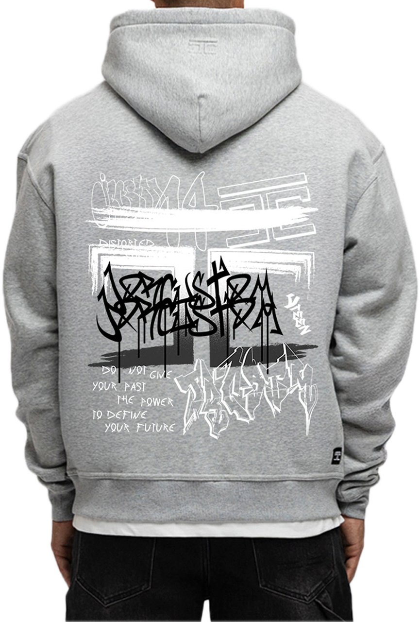 JORCUSTOM Graffiti FoS Hoodie GreyMelange Grijs