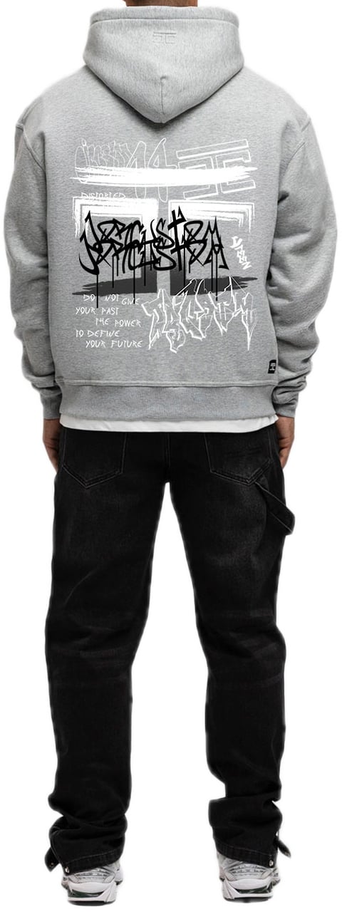 JORCUSTOM Graffiti FoS Hoodie GreyMelange Grijs