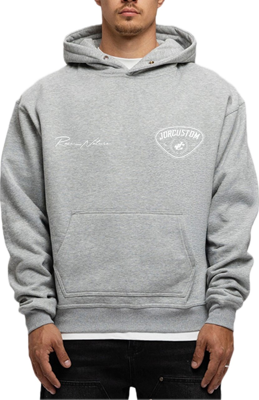JORCUSTOM RaceAgainstN FoS Hoodie GreyMelange Grijs