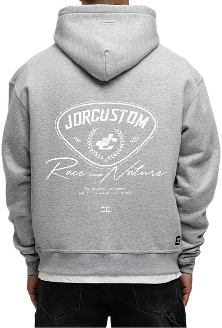 JORCUSTOM RaceAgainstN FoS Hoodie GreyMelange Grijs