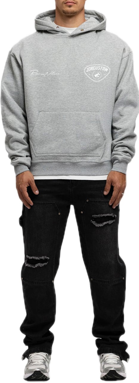 JORCUSTOM RaceAgainstN FoS Hoodie GreyMelange Grijs