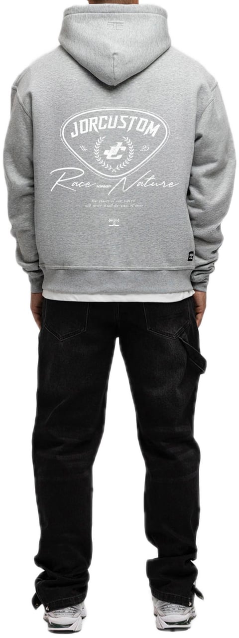 JORCUSTOM RaceAgainstN FoS Hoodie GreyMelange Grijs