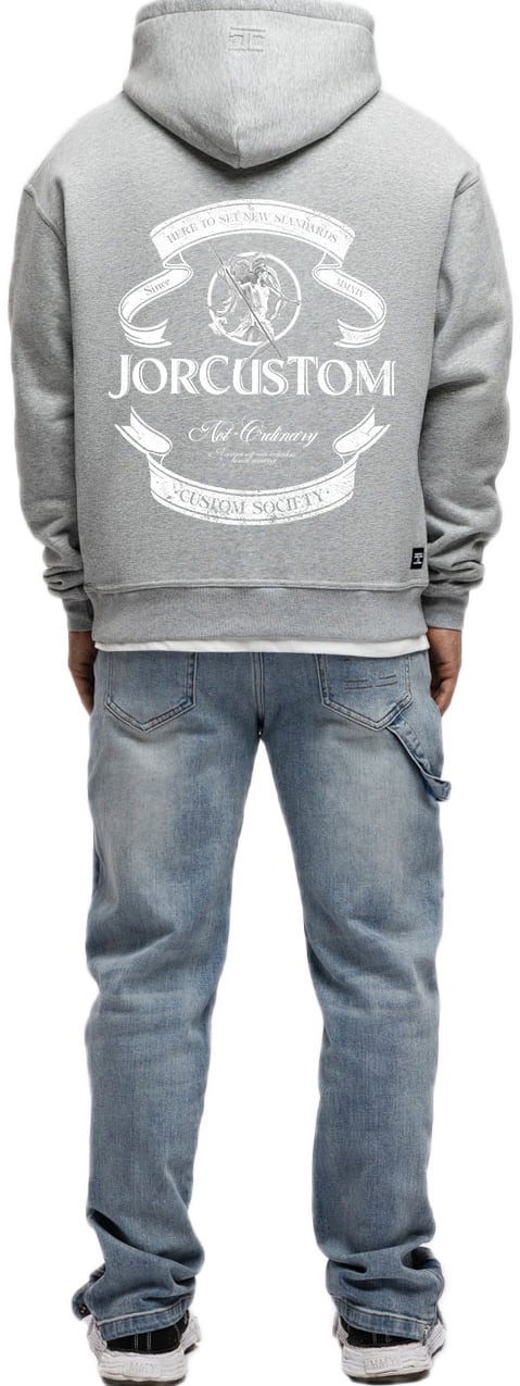 JORCUSTOM Ribbon FoS Hoodie GreyMelange Grijs