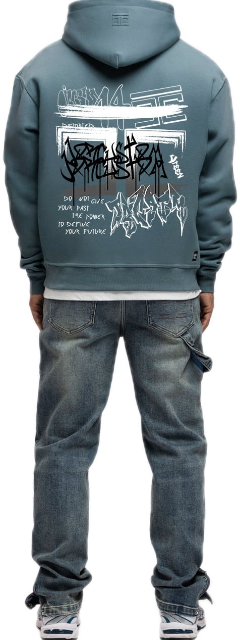 JORCUSTOM Graffiti FoS Hoodie OceanBlue Blauw