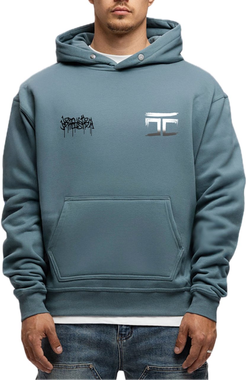 JORCUSTOM Graffiti FoS Hoodie OceanBlue Blauw