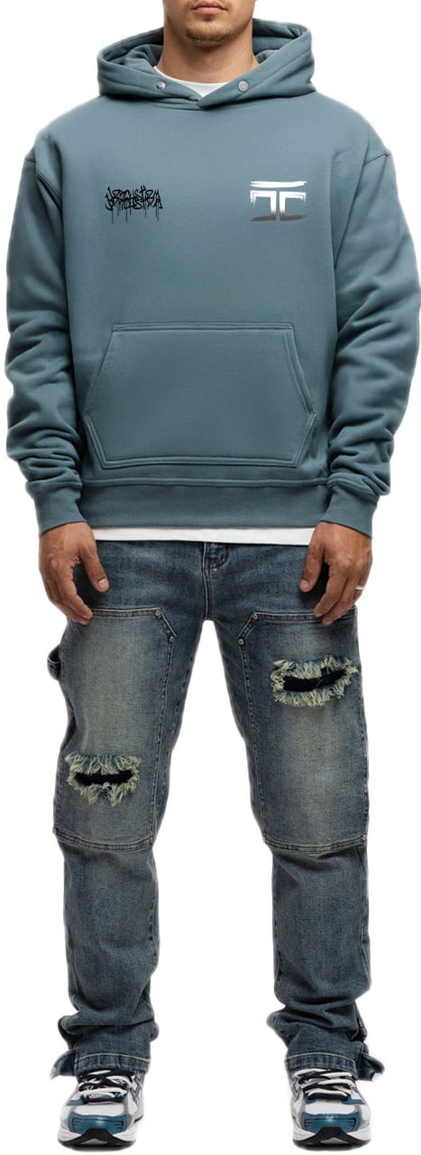 JORCUSTOM Graffiti FoS Hoodie OceanBlue Blauw