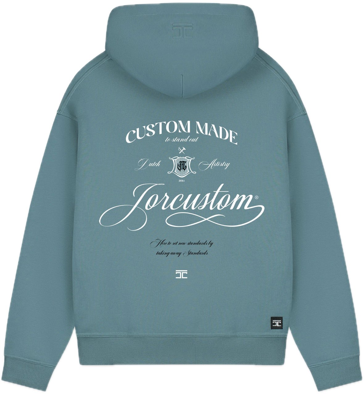 JORCUSTOM Handscript FoS Hoodie OceanBlue Blauw