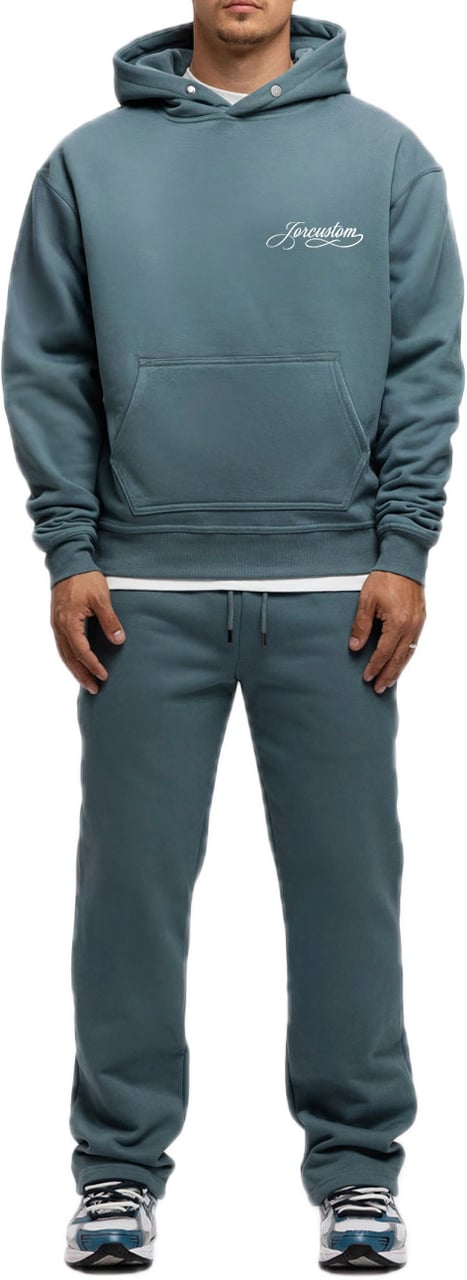 JORCUSTOM Handscript FoS Hoodie OceanBlue Blauw