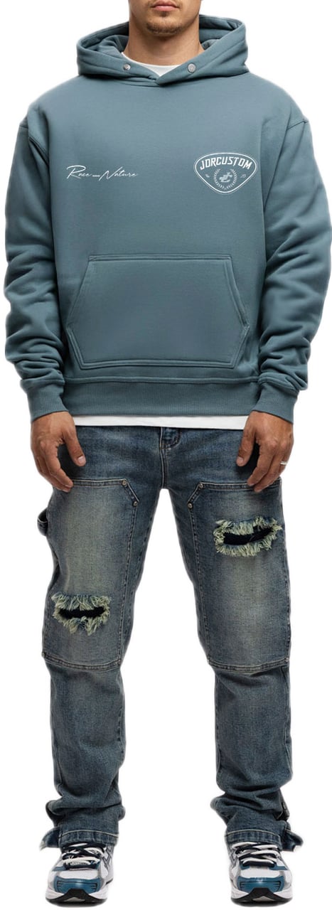 JORCUSTOM RaceAgainstN FoS Hoodie OceanBlue Blauw
