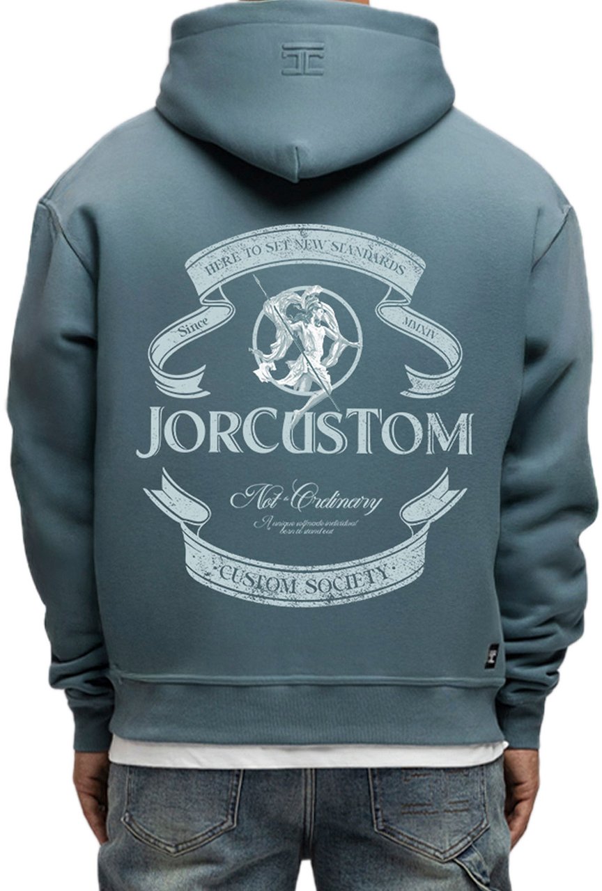 JORCUSTOM Ribbon FoS Hoodie OceanBlue Blauw