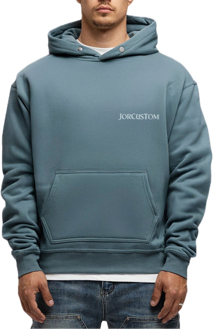 JORCUSTOM Ribbon FoS Hoodie OceanBlue Blauw