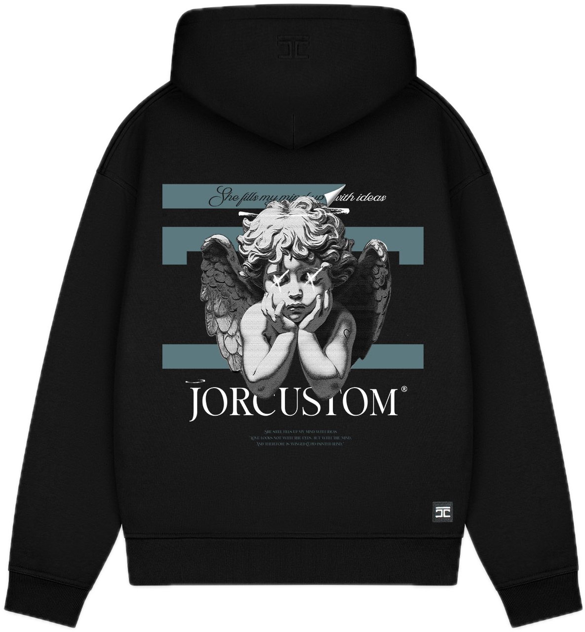 JORCUSTOM AngelTwo Fl Zip Hoodie Black Zwart