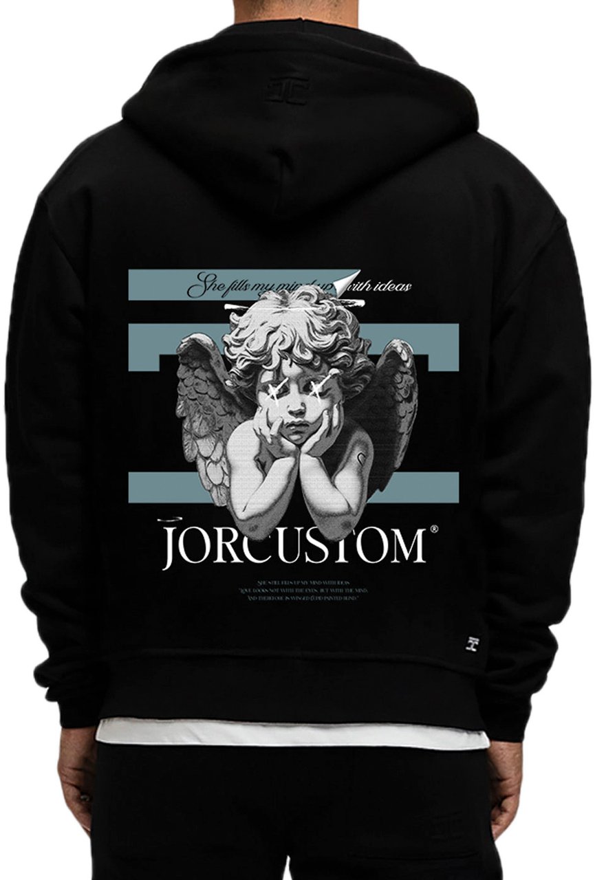 JORCUSTOM AngelTwo Fl Zip Hoodie Black Zwart