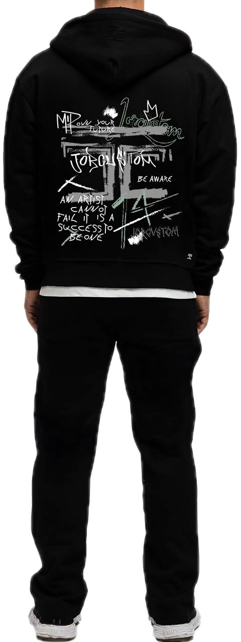 JORCUSTOM Artist Fl Zip Hoodie Black Zwart