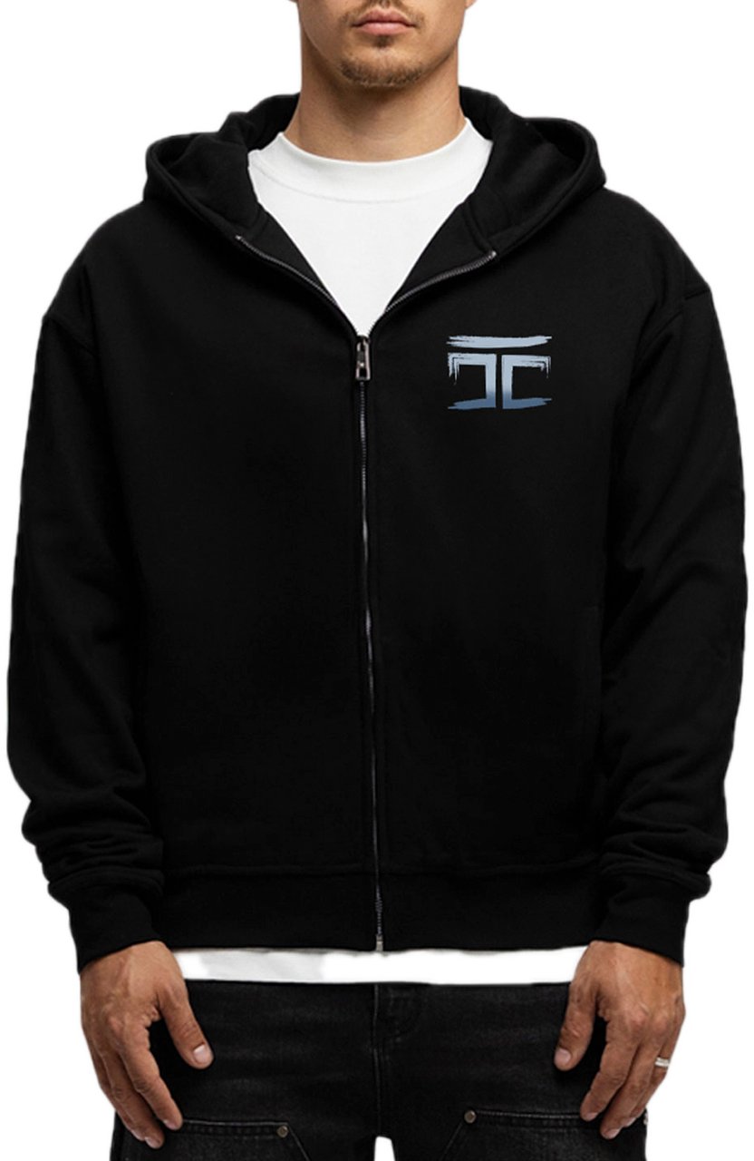 JORCUSTOM Graffiti Fl Zip Hoodie Black Zwart