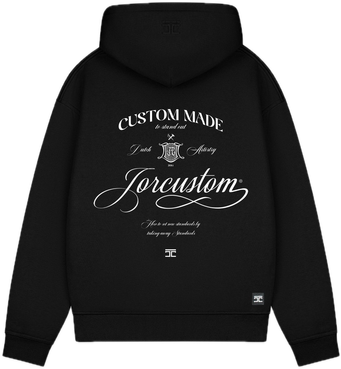 JORCUSTOM Handscript Fl Zip Hoodie Black Zwart