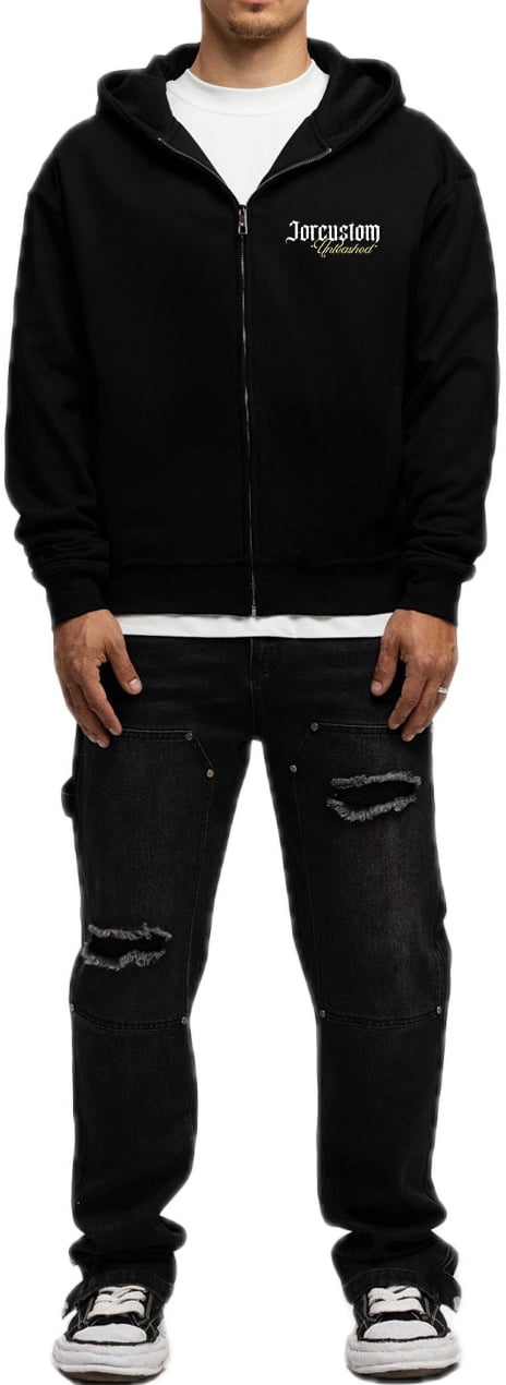 JORCUSTOM Unleashed Fl Zip Hoodie Black Zwart