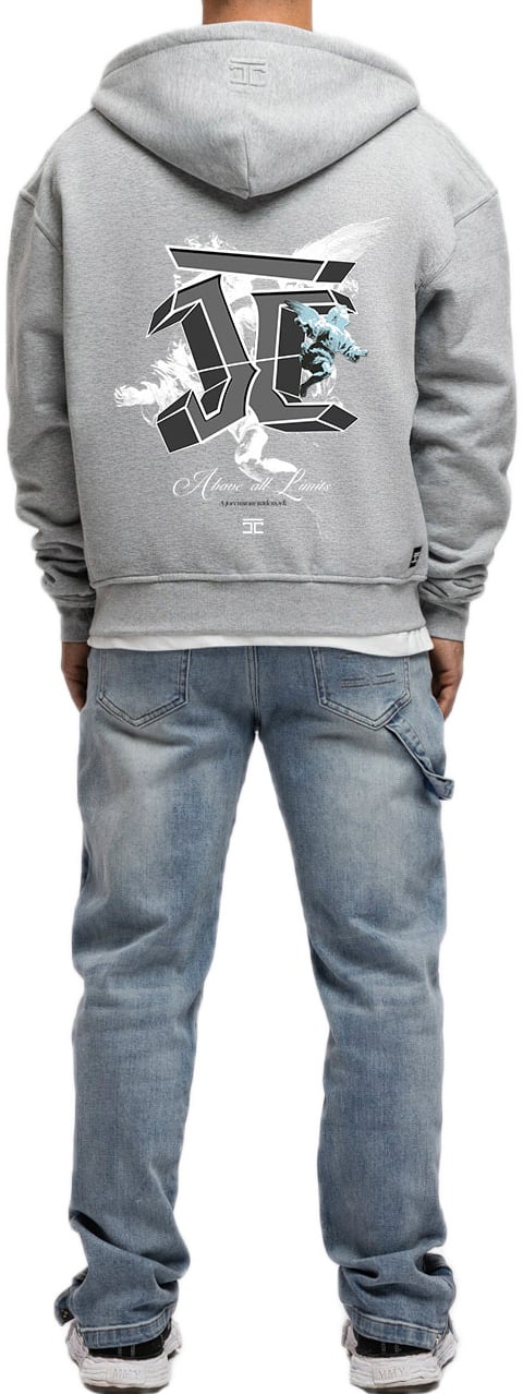 JORCUSTOM AboveAllL Fl Zip Hoodie GreyMelange Grijs