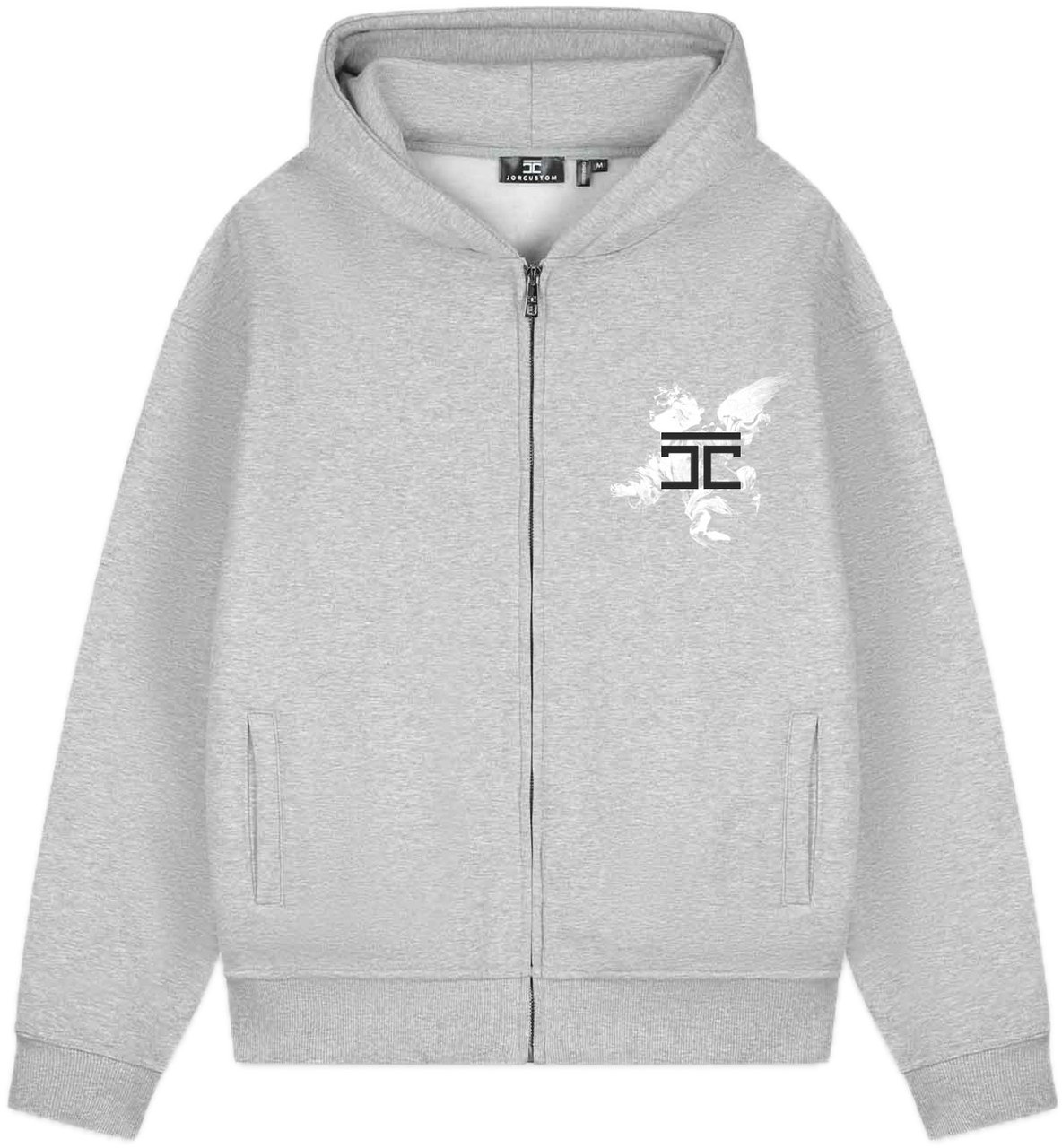 JORCUSTOM AboveAllL Fl Zip Hoodie GreyMelange Grijs