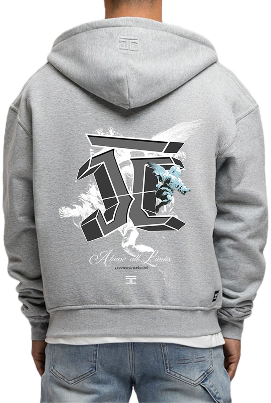 JORCUSTOM AboveAllL Fl Zip Hoodie GreyMelange Grijs