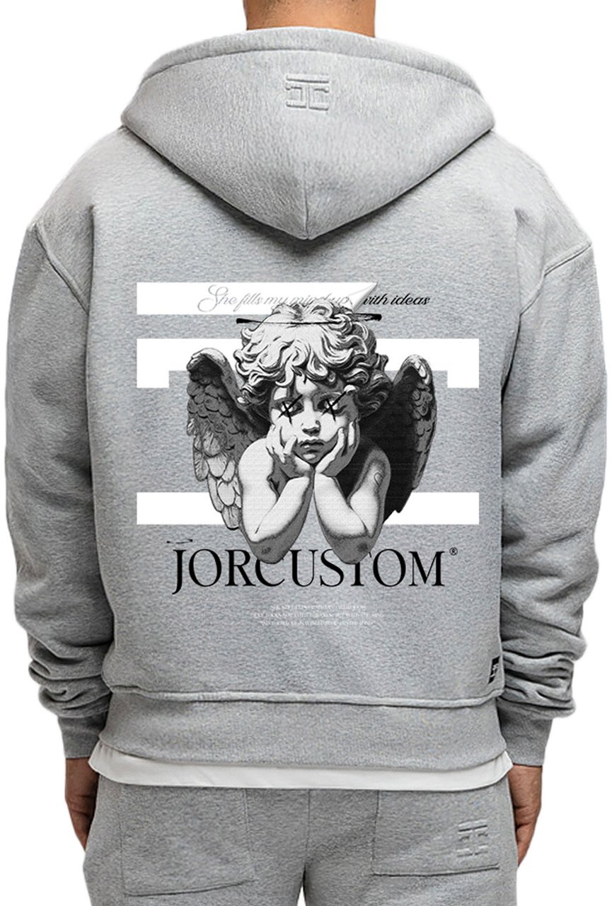 JORCUSTOM AngelTwo Fl Zip Hoodie GreyMelange Grijs