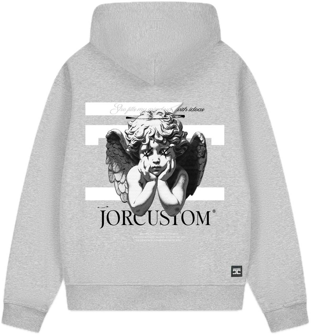 JORCUSTOM AngelTwo Fl Zip Hoodie GreyMelange Grijs