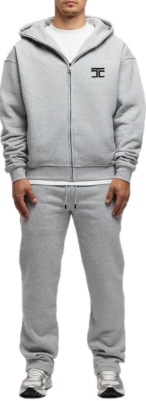 JORCUSTOM Artist Fl Zip Hoodie GreyMelange Grijs