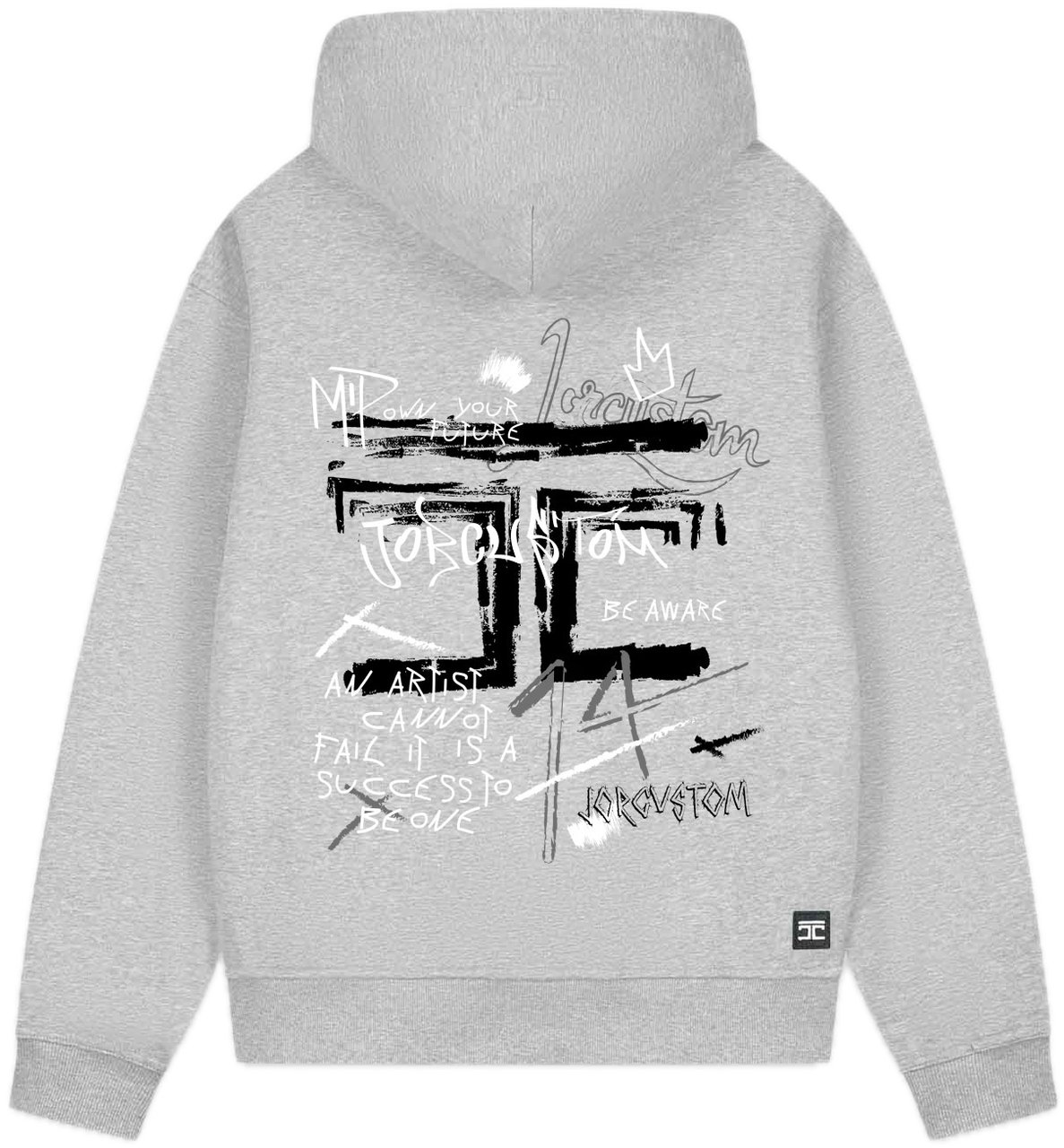 JORCUSTOM Artist Fl Zip Hoodie GreyMelange Grijs