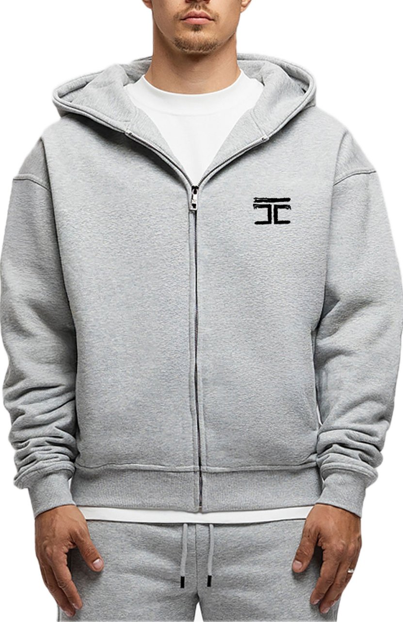 JORCUSTOM Artist Fl Zip Hoodie GreyMelange Grijs