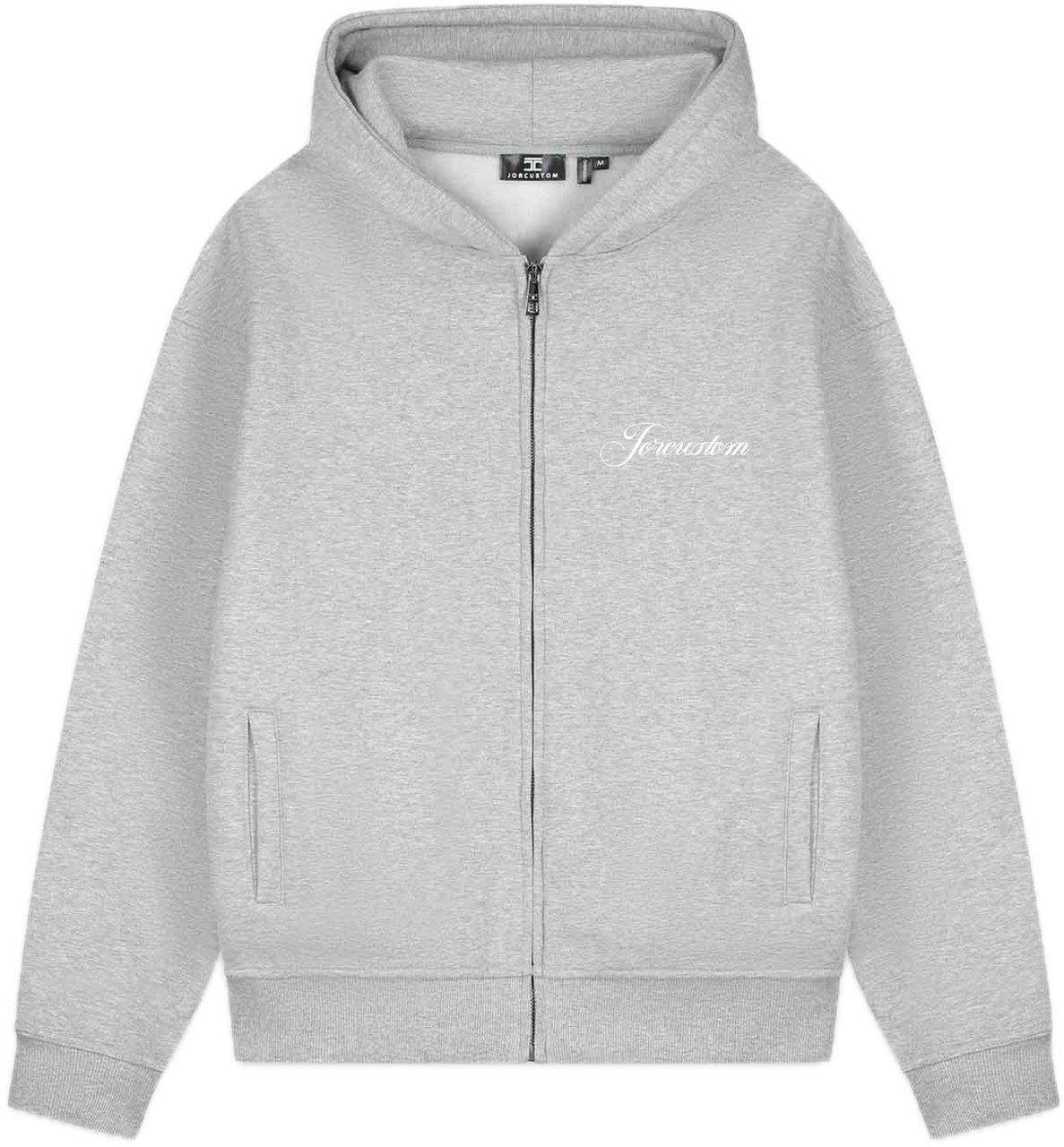 JORCUSTOM CustomUni Fl Zip Hoodie GreyMelange Grijs