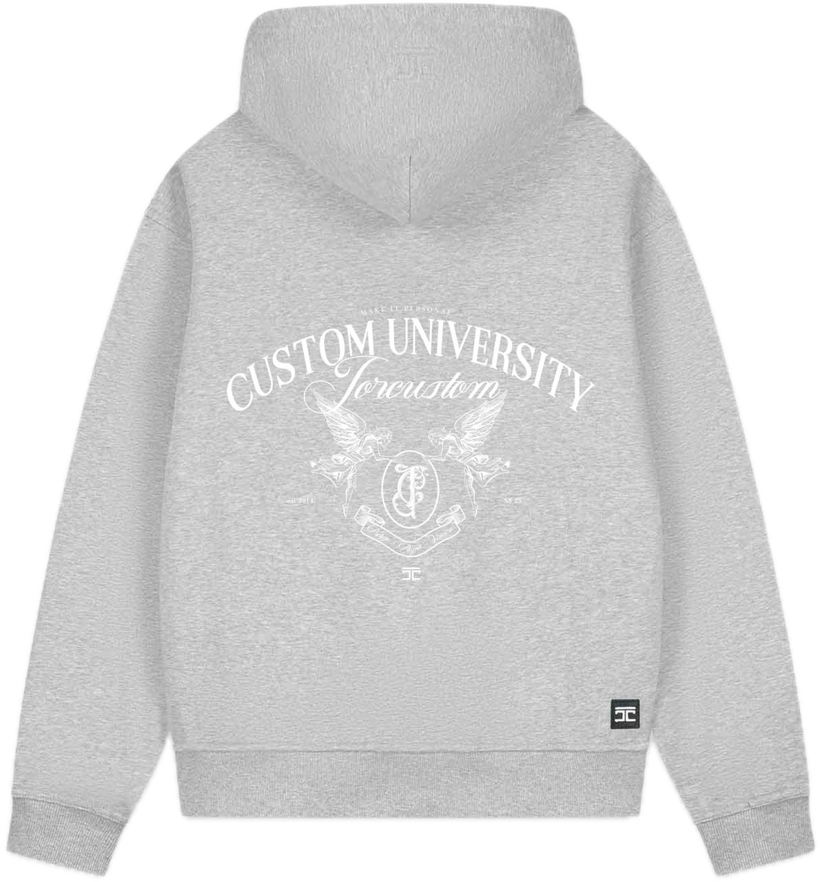 JORCUSTOM CustomUni Fl Zip Hoodie GreyMelange Grijs