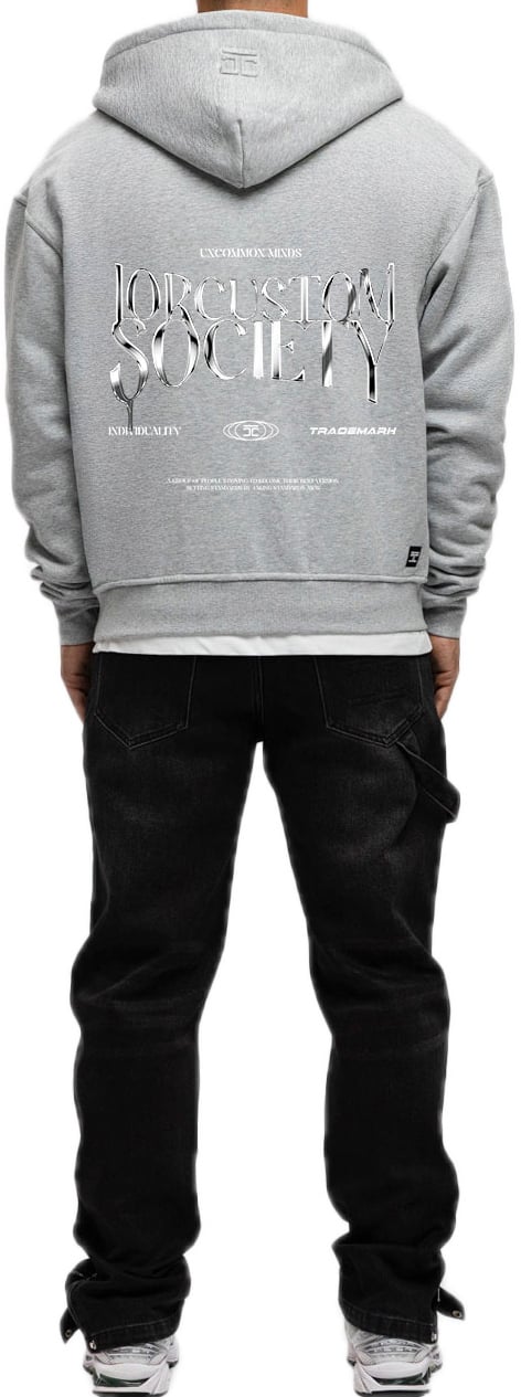 JORCUSTOM UncommonM Fl Zip Hoodie GreyMelange Grijs
