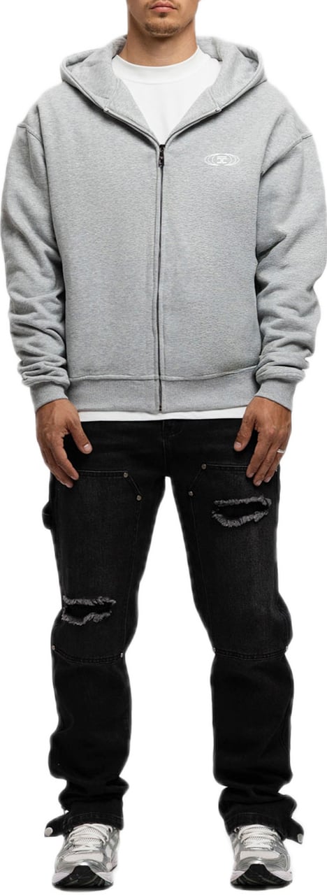 JORCUSTOM UncommonM Fl Zip Hoodie GreyMelange Grijs